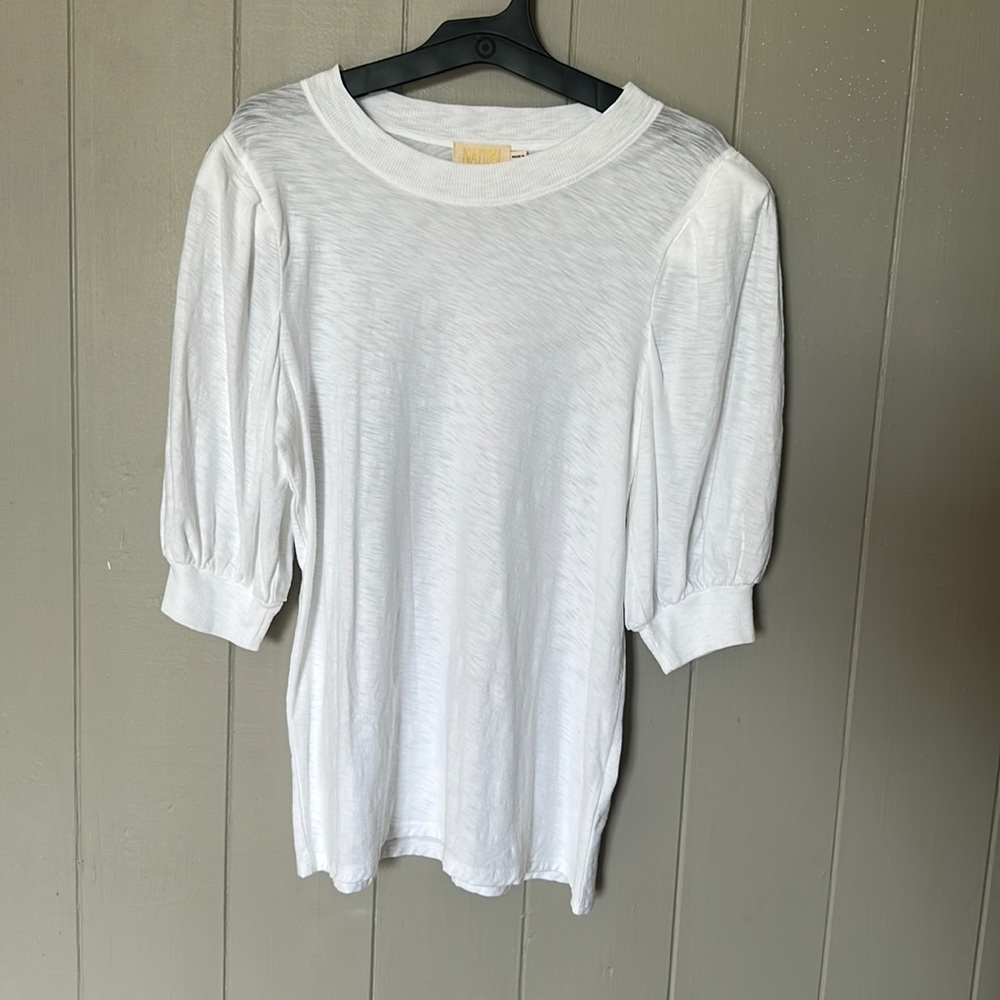 Nation LTD White Puff Sleeve Top